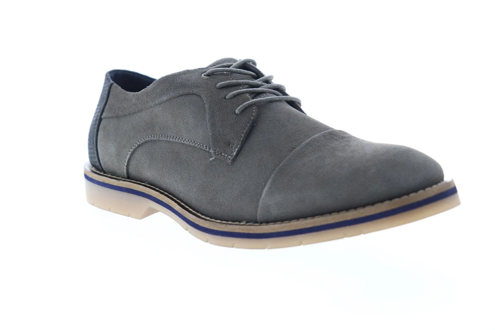 Gray Suede Cap Toe Oxfords for Men by Steve Madden Solemn