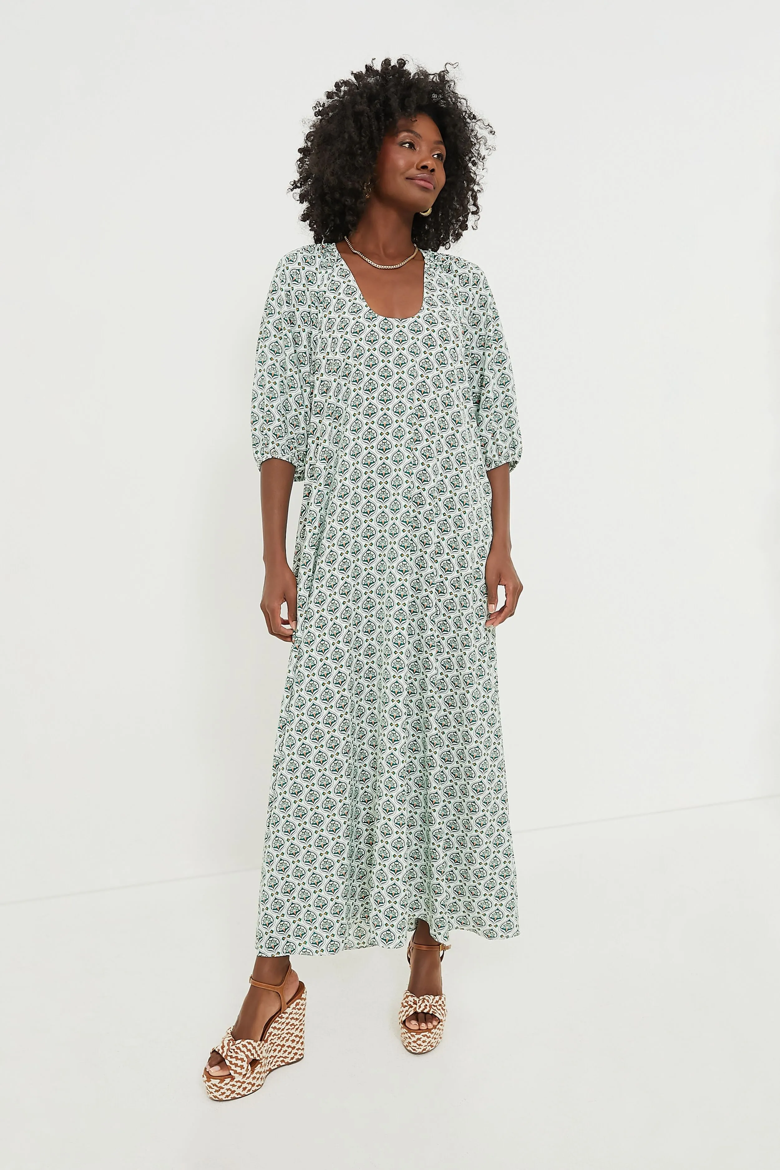 Green Leaves Laurel Maxi Dress