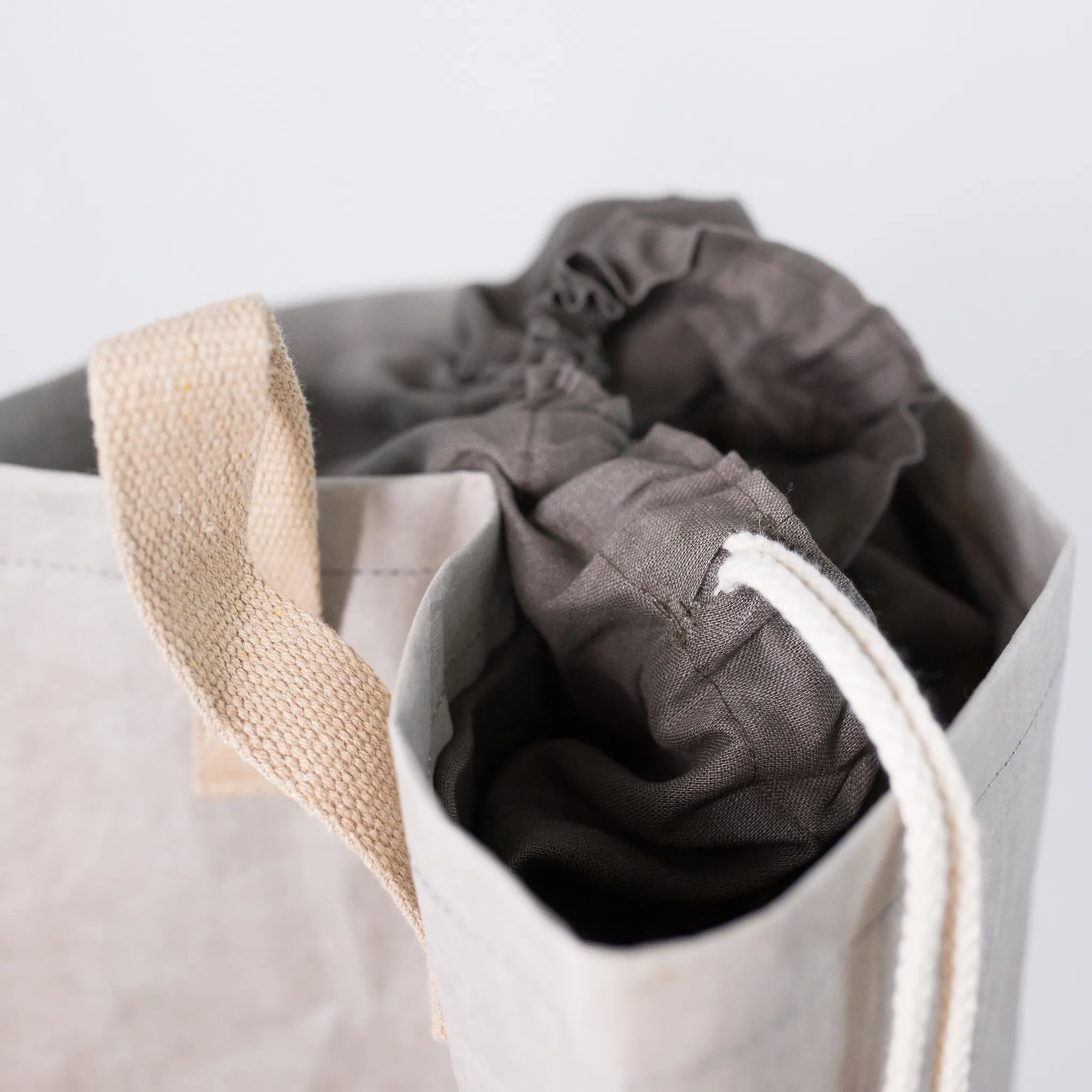 Grey Washable Paper Lapo Laundry Bag