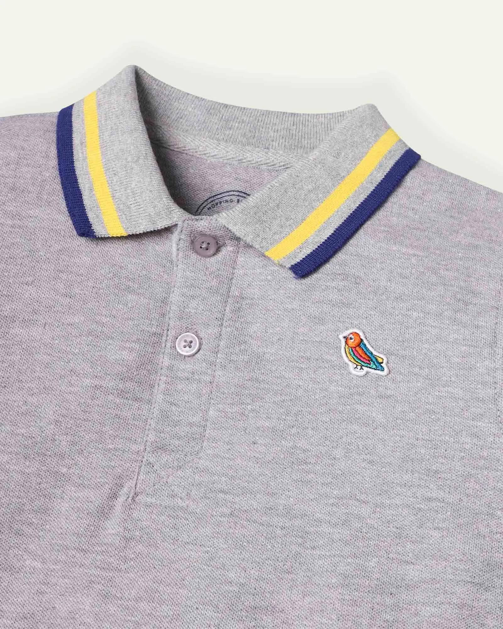 Gray Polo with Stylish Collar