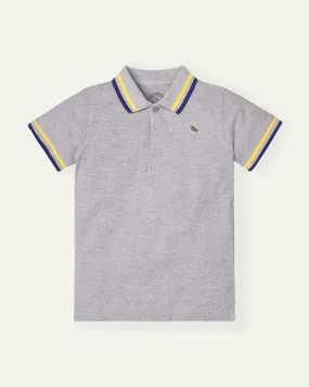 Gray Polo with Stylish Collar