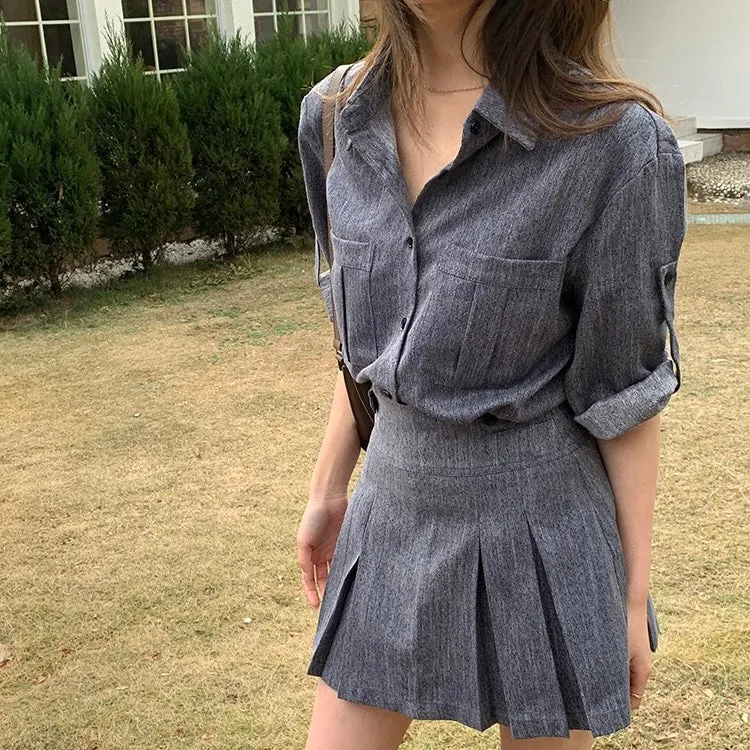 Grey two-piece outfit