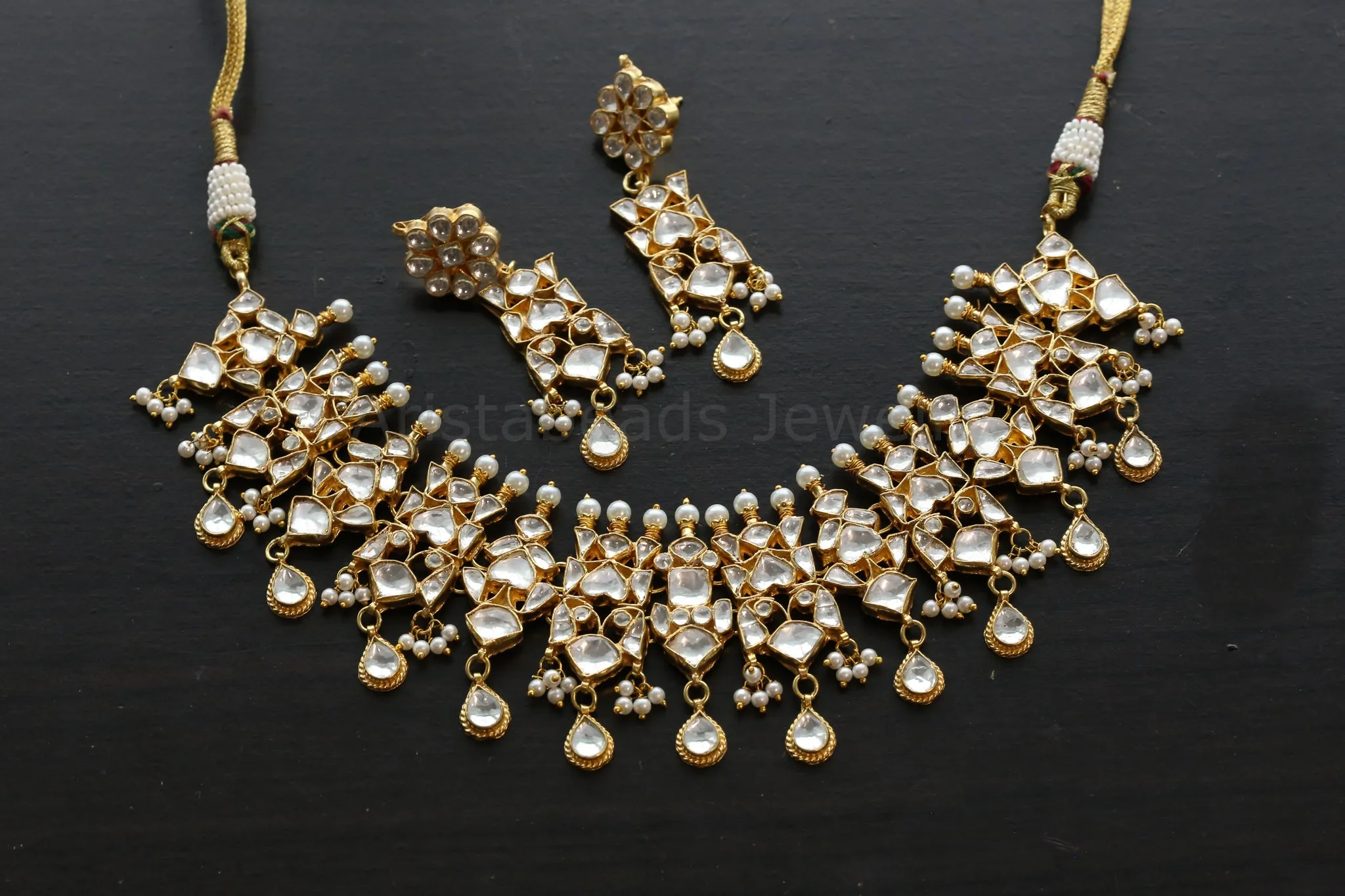 Handmade Clear Pachi Kundan Necklace Set (ABJ-N101-29)