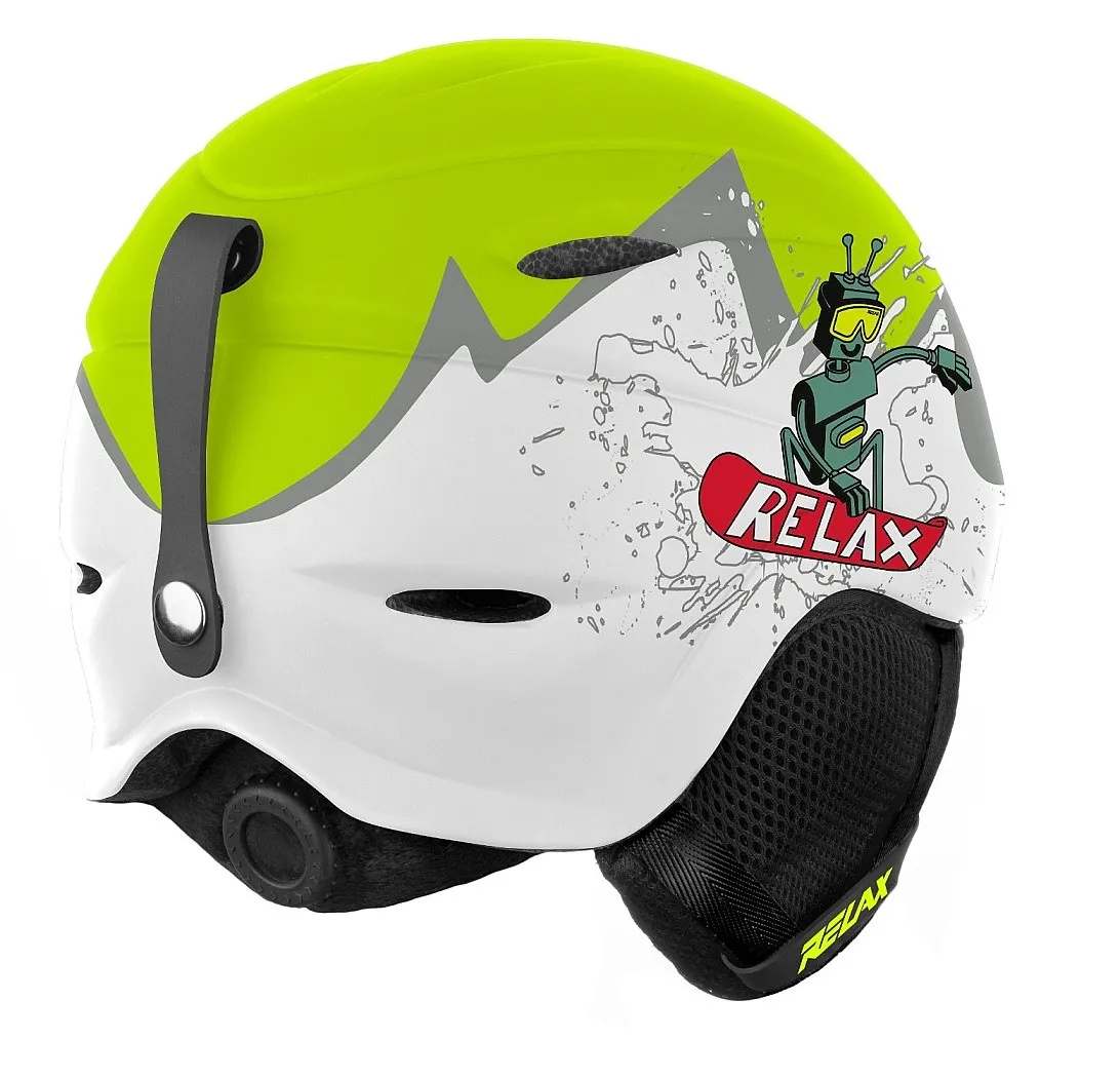 helmet Relax Twister - RH18A10/Matte Neon Yellow/White - kid´s