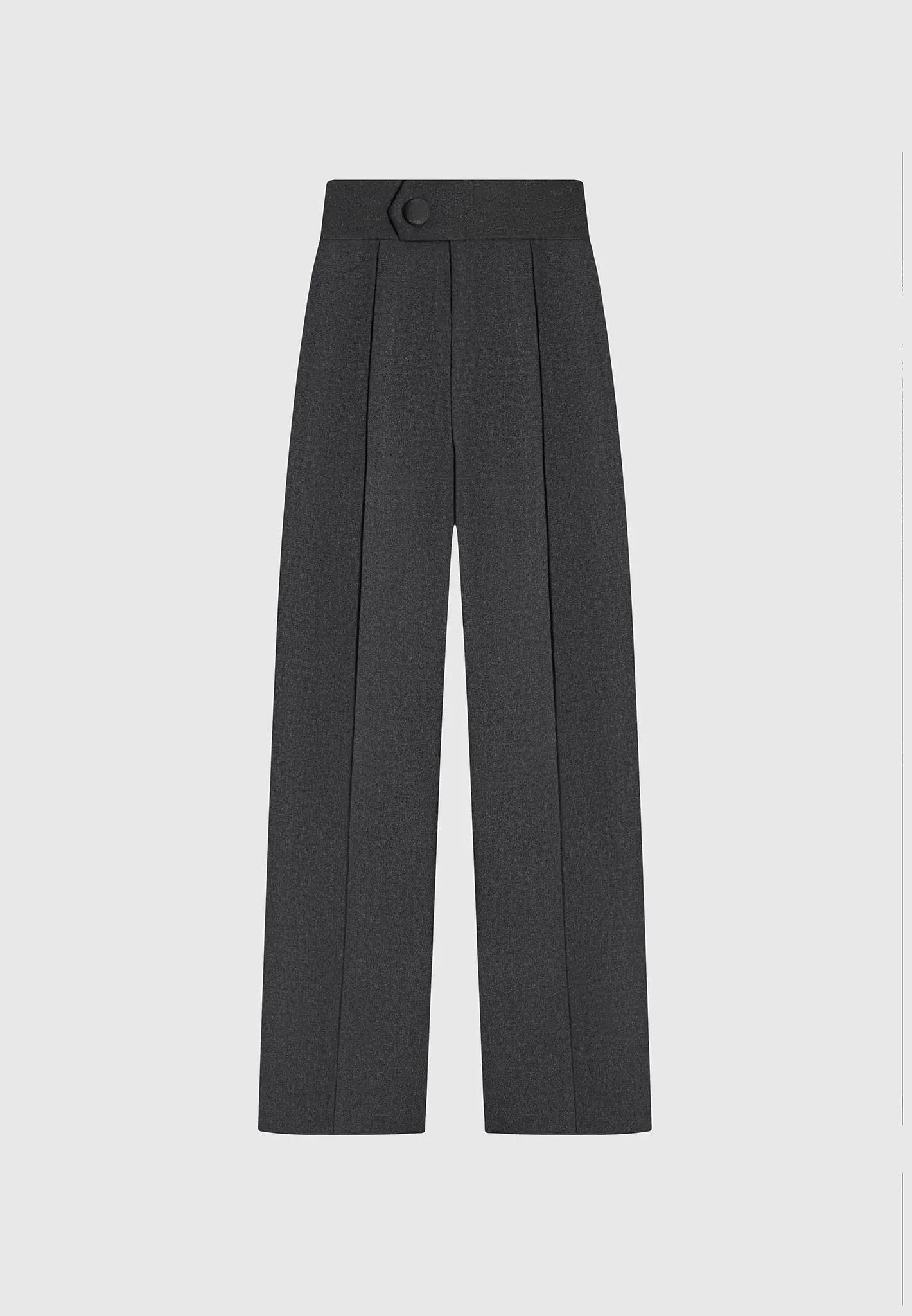 High Waisted Tailored Trousers - Dark Grey