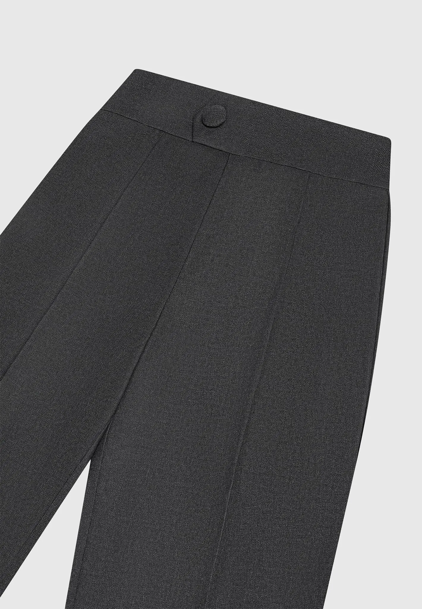 High Waisted Tailored Trousers - Dark Grey