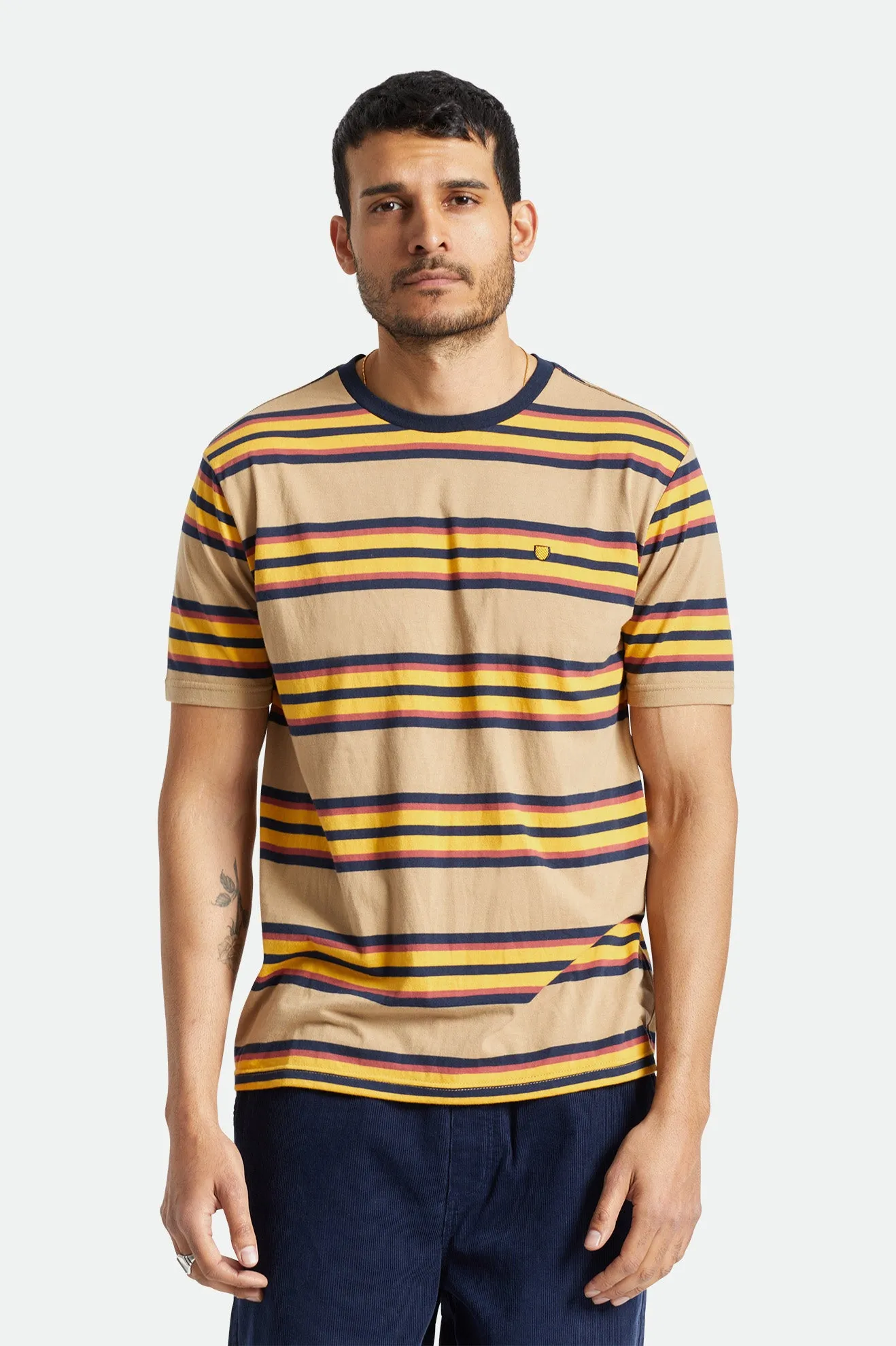 Hilt Shield S/S Knit - Tan/Golden Glow/Navy