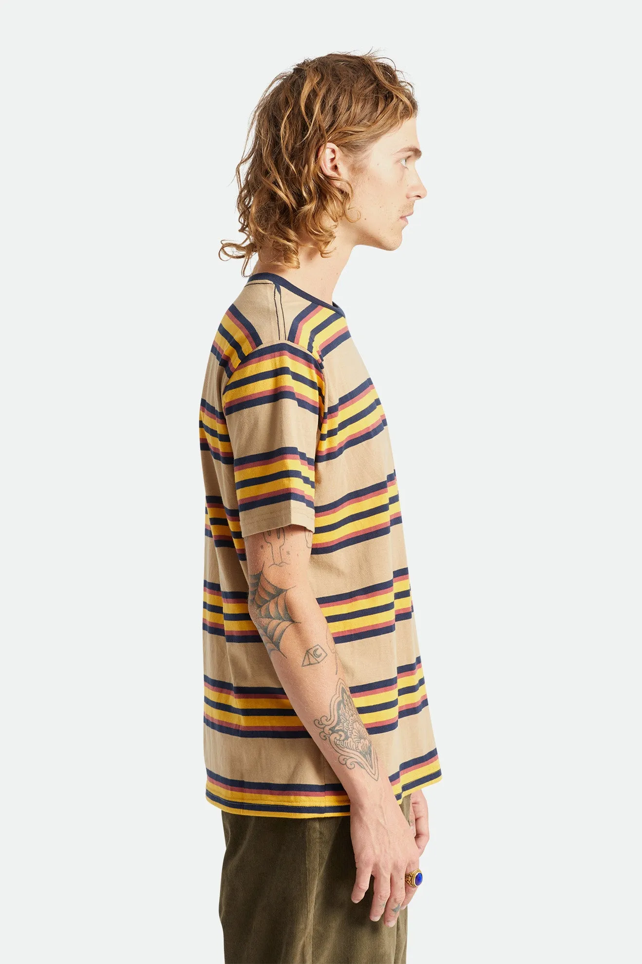 Hilt Shield S/S Knit - Tan/Golden Glow/Navy