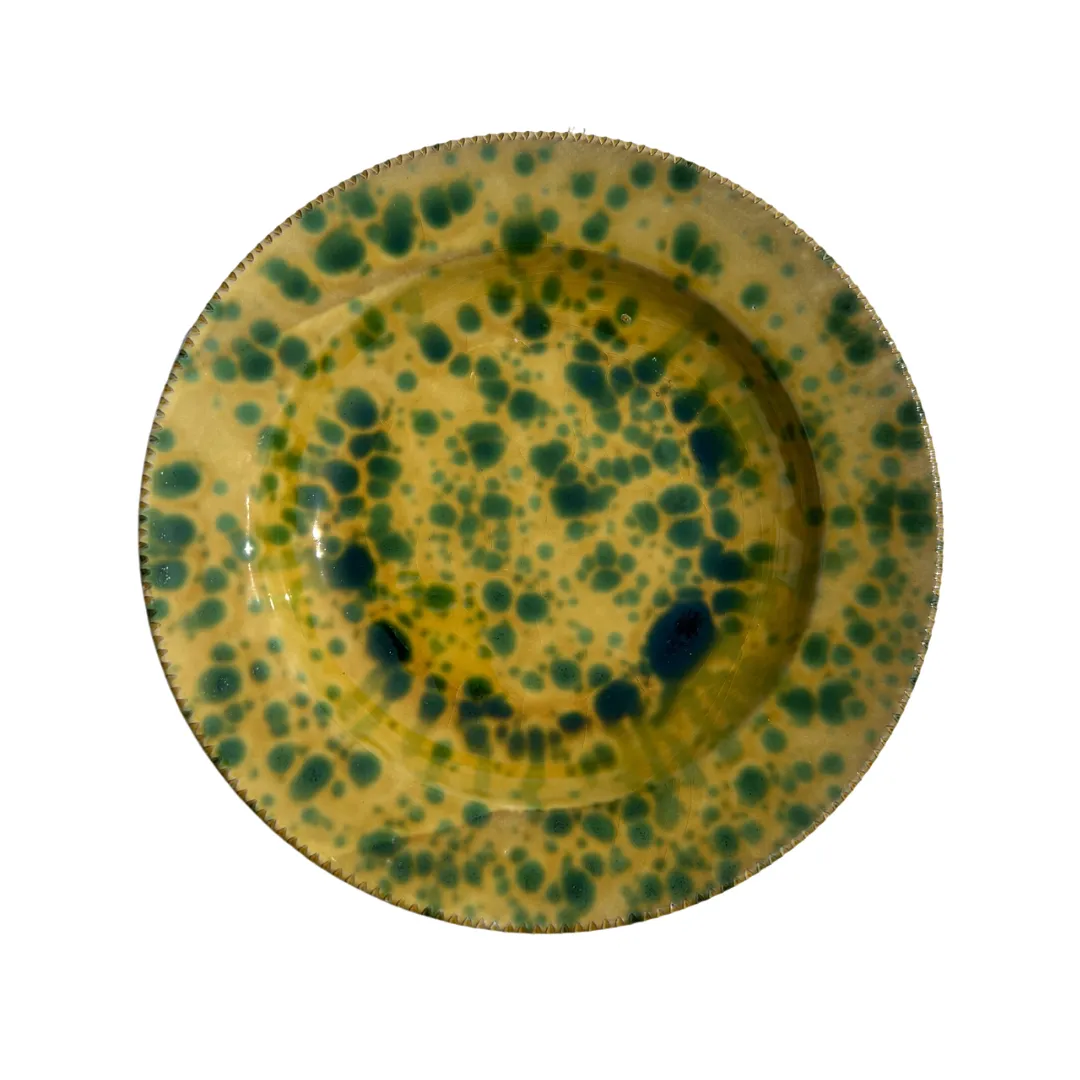 Honey Glazed with Emerald Spots Ceramic Set