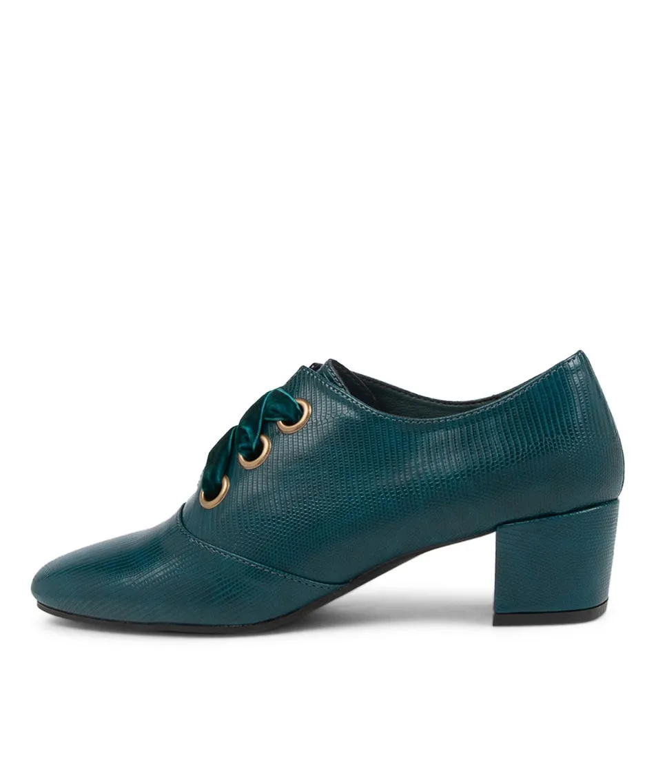 I LOVE BILLY Helix Teal Reptile Heels