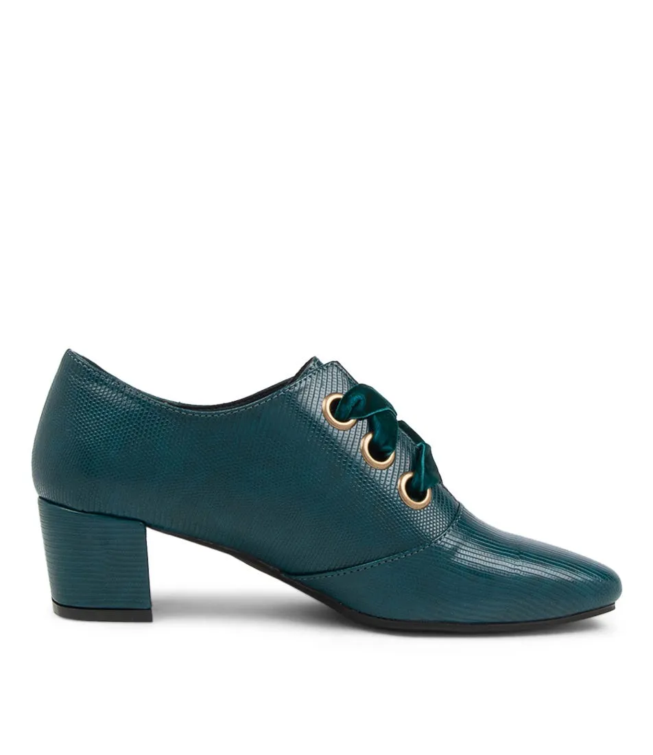 I LOVE BILLY Helix Teal Reptile Heels