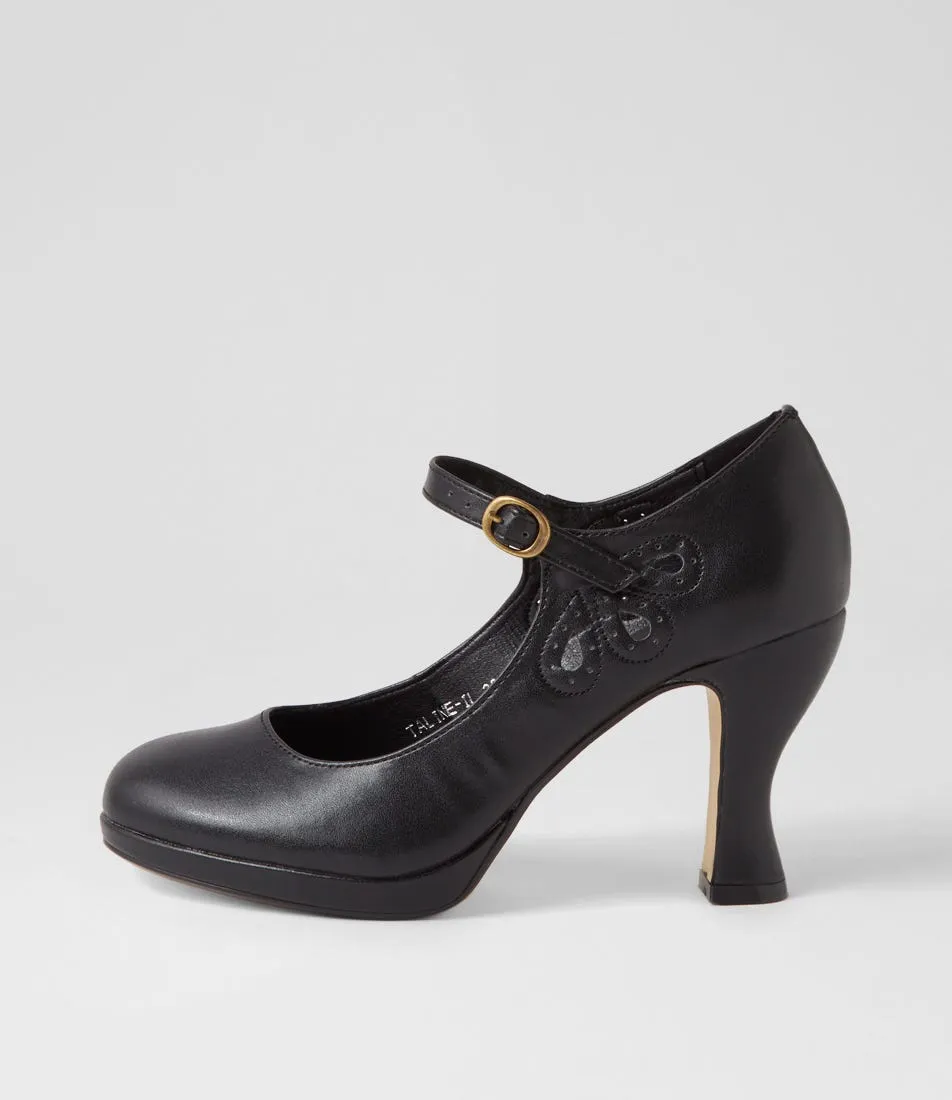 I LOVE BILLY Taline Black Mary Jane Heels