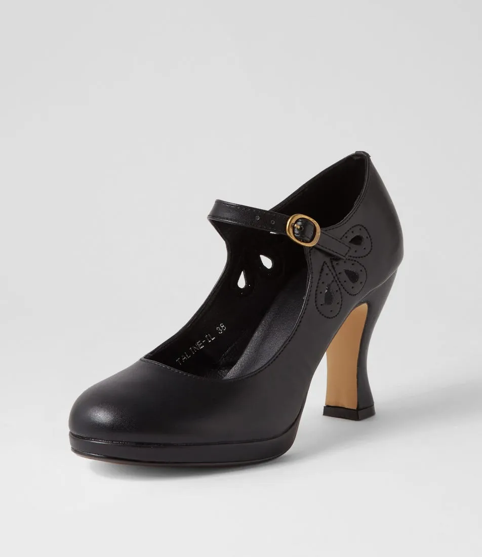 I LOVE BILLY Taline Black Mary Jane Heels