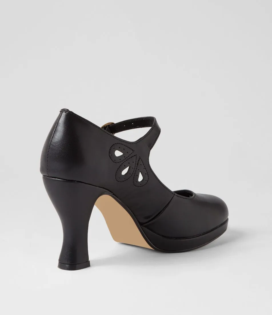 I LOVE BILLY Taline Black Mary Jane Heels