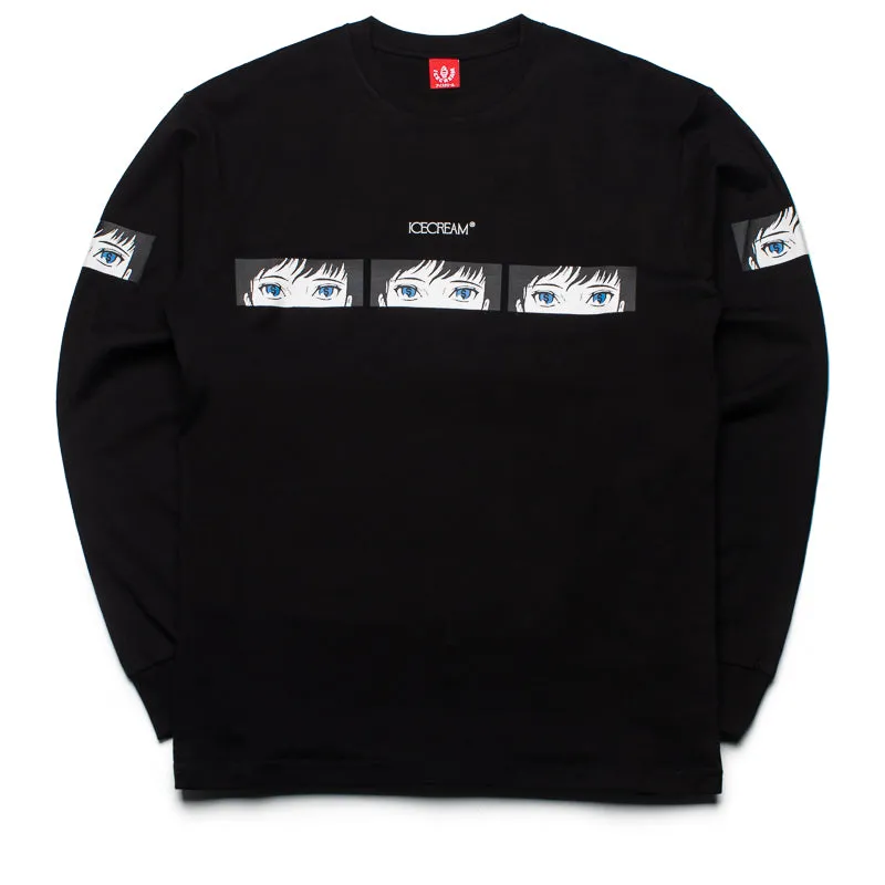 Ice Cream These Eyes L/S Knit Tee - Black