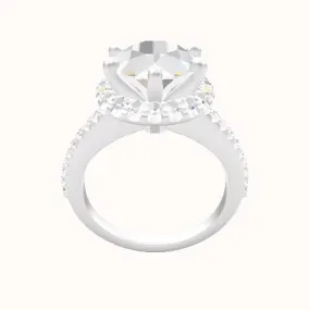 Illusion Set Shank Engagement Ring With Six Prong Halo Head