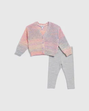 Infant Girl Sunset Marl Cardi Set