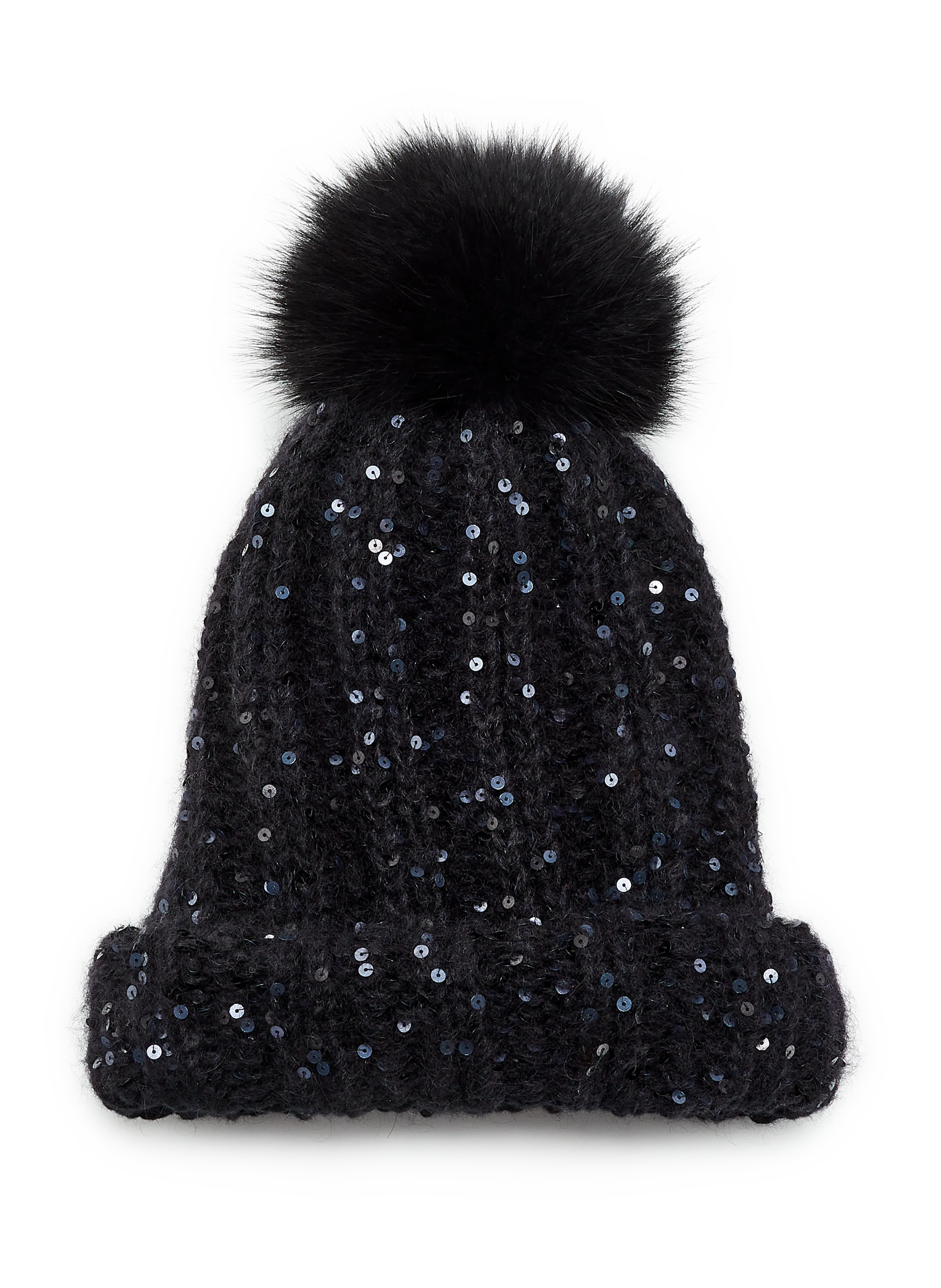 INVERNI  Sequinned cashmere hat - Black