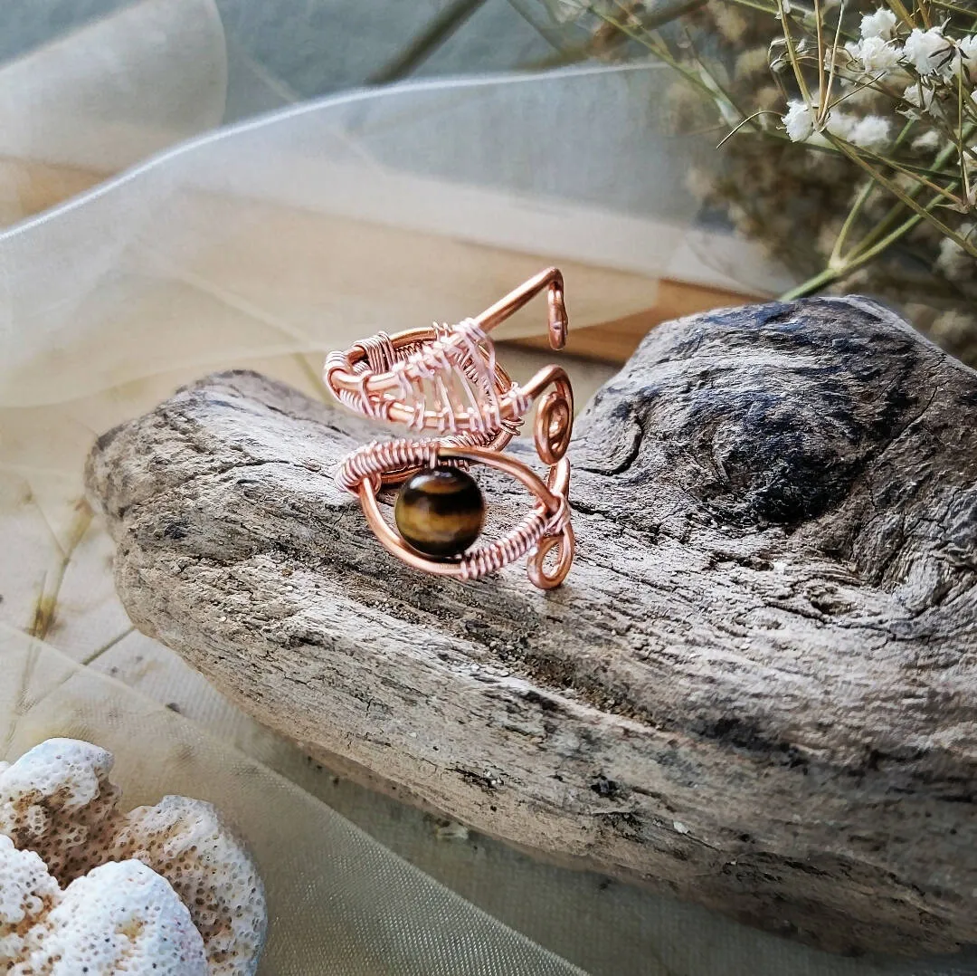 Wire Wrapped Ring - Tiger's Eye by Island Girl Art