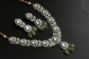 Ivory Enamel & Big Polki Kundan Set