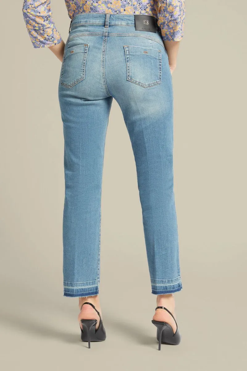 Sustainable Cotton Kick Flare Jeans for Women in Light Blue