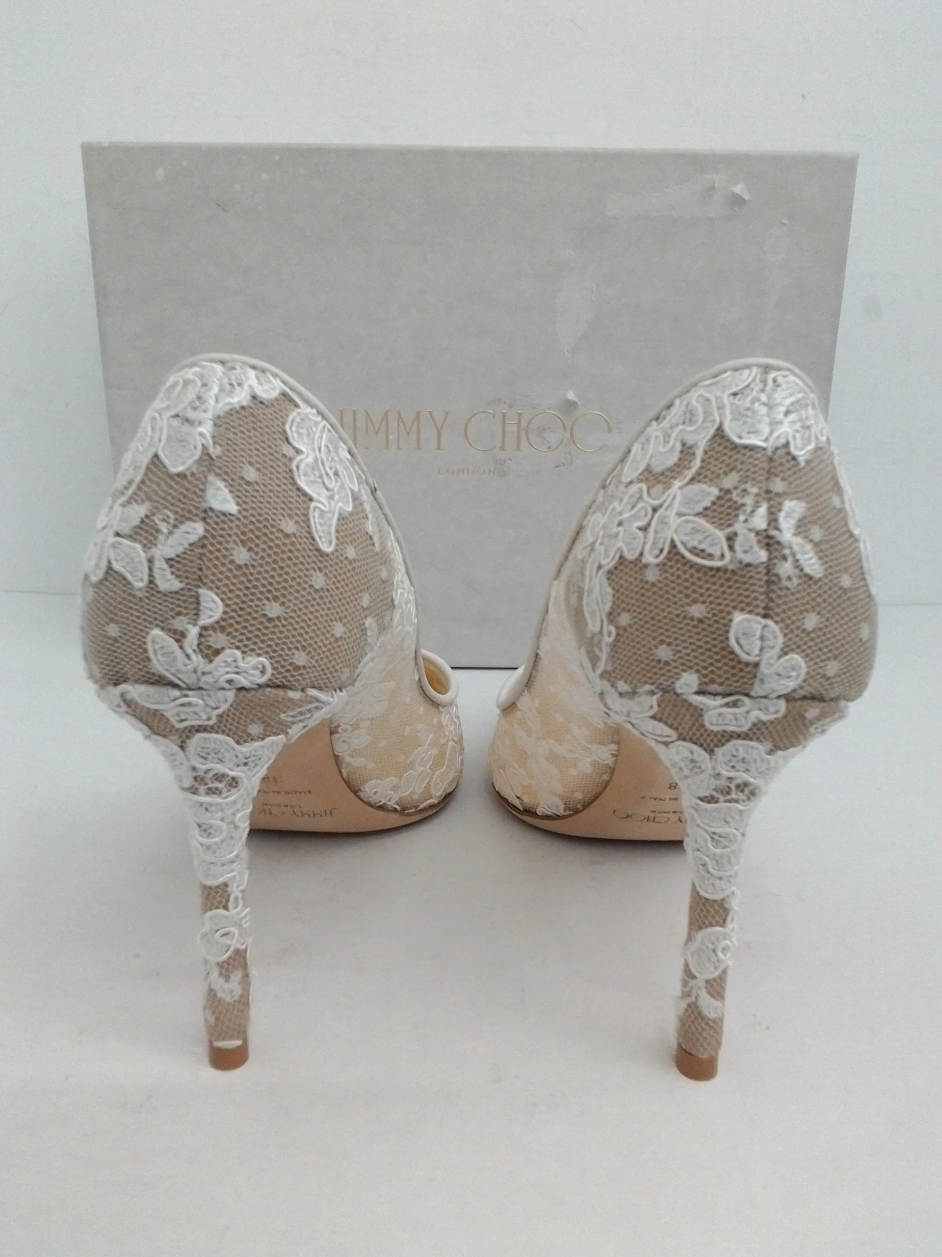 Jimmy Choo Women's Romy Ivory Heels Size 38