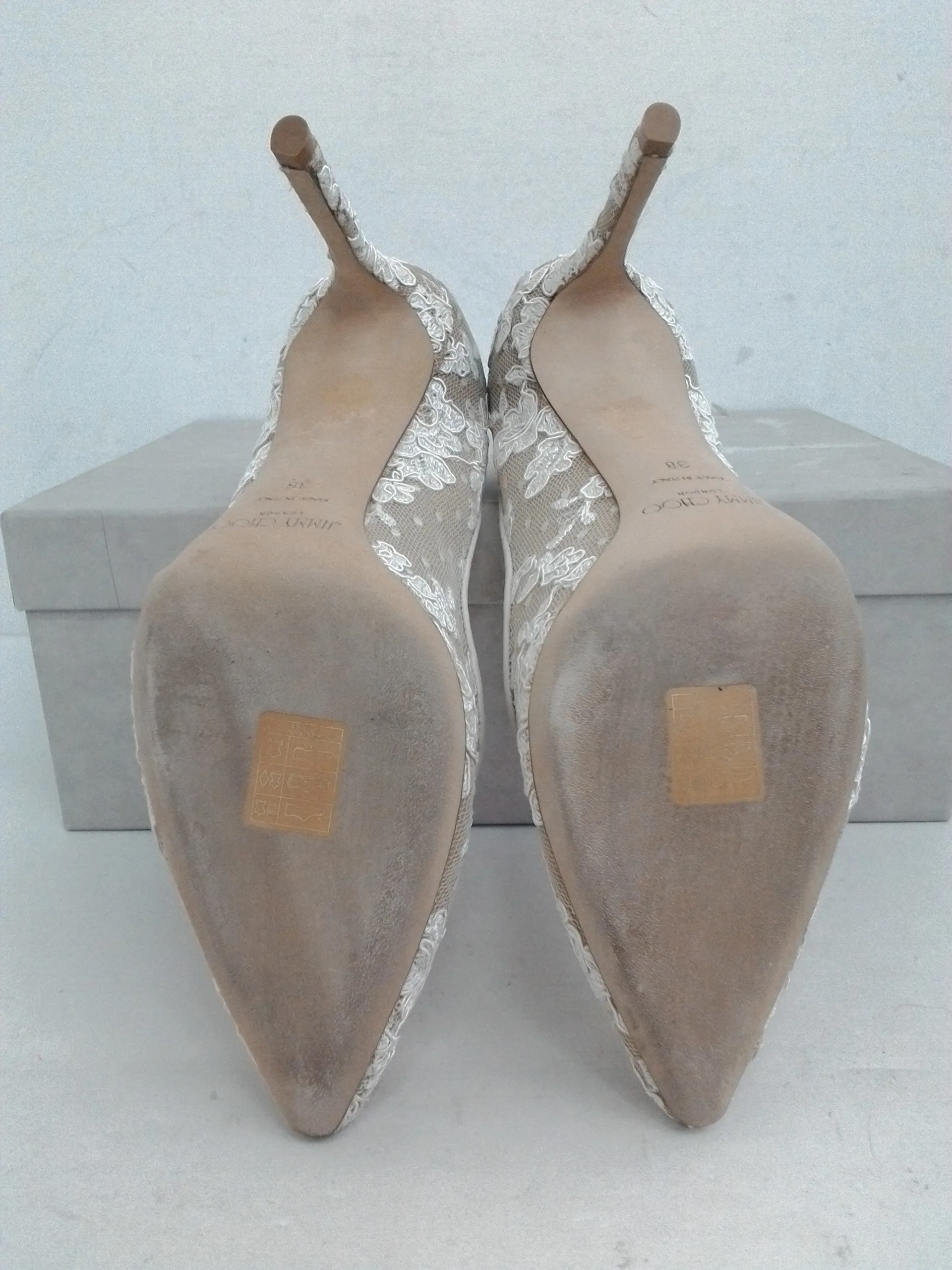 Jimmy Choo Women's Romy Ivory Heels Size 38