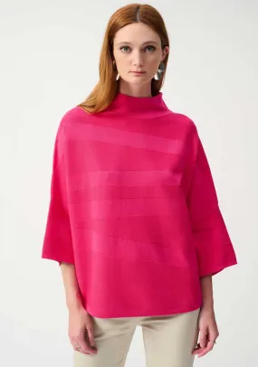 Joseph Ribkoff Textured Polo Neck Jumper, Pink