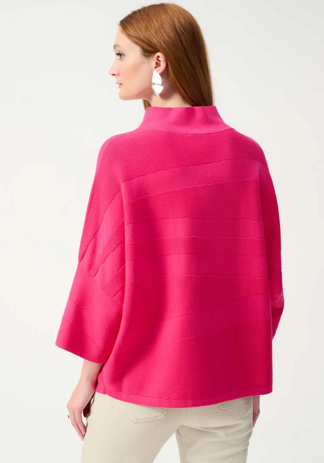 Joseph Ribkoff Textured Polo Neck Jumper, Pink