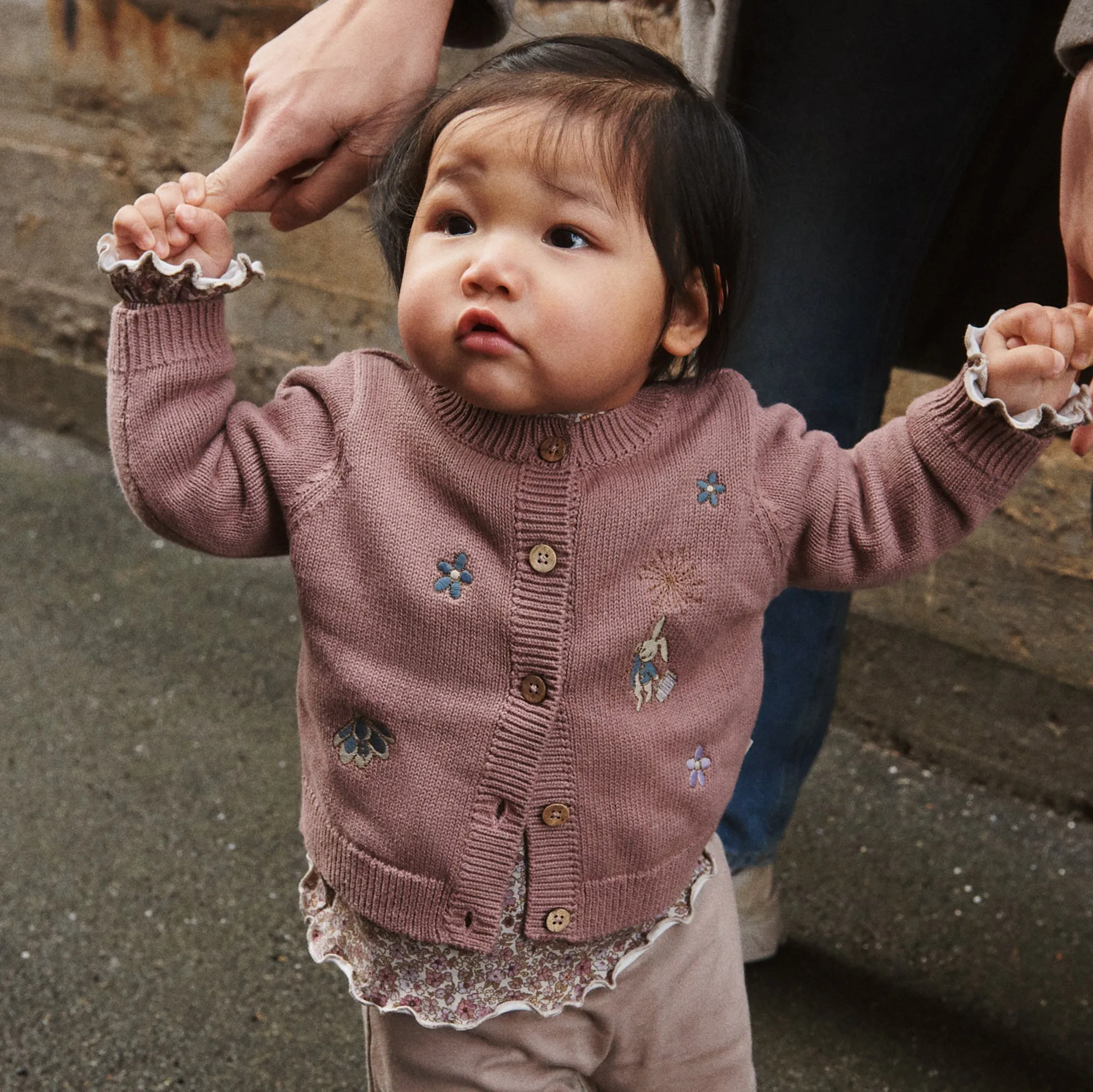 Knit Cardigan Ella | Baby - lavender rose