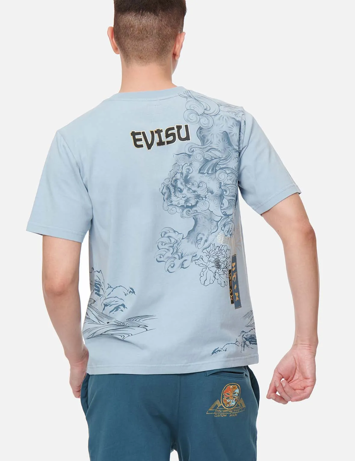 Komainu and Landscape Print T-Shirt