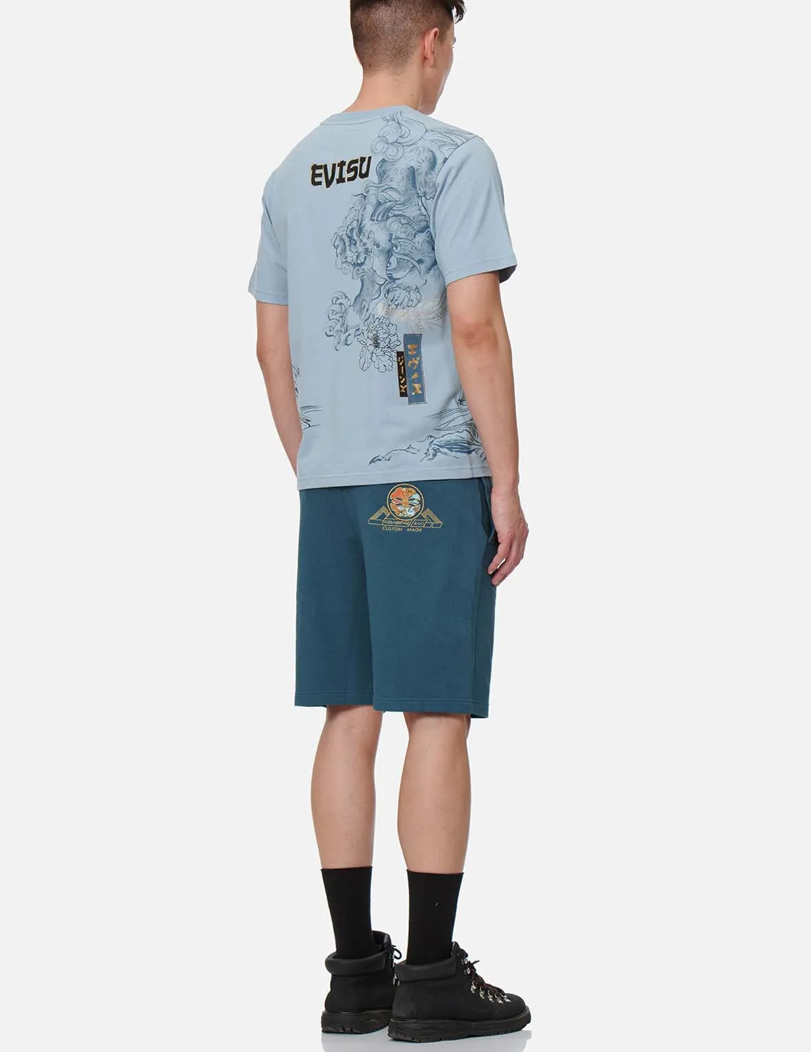 Komainu and Landscape Print T-Shirt