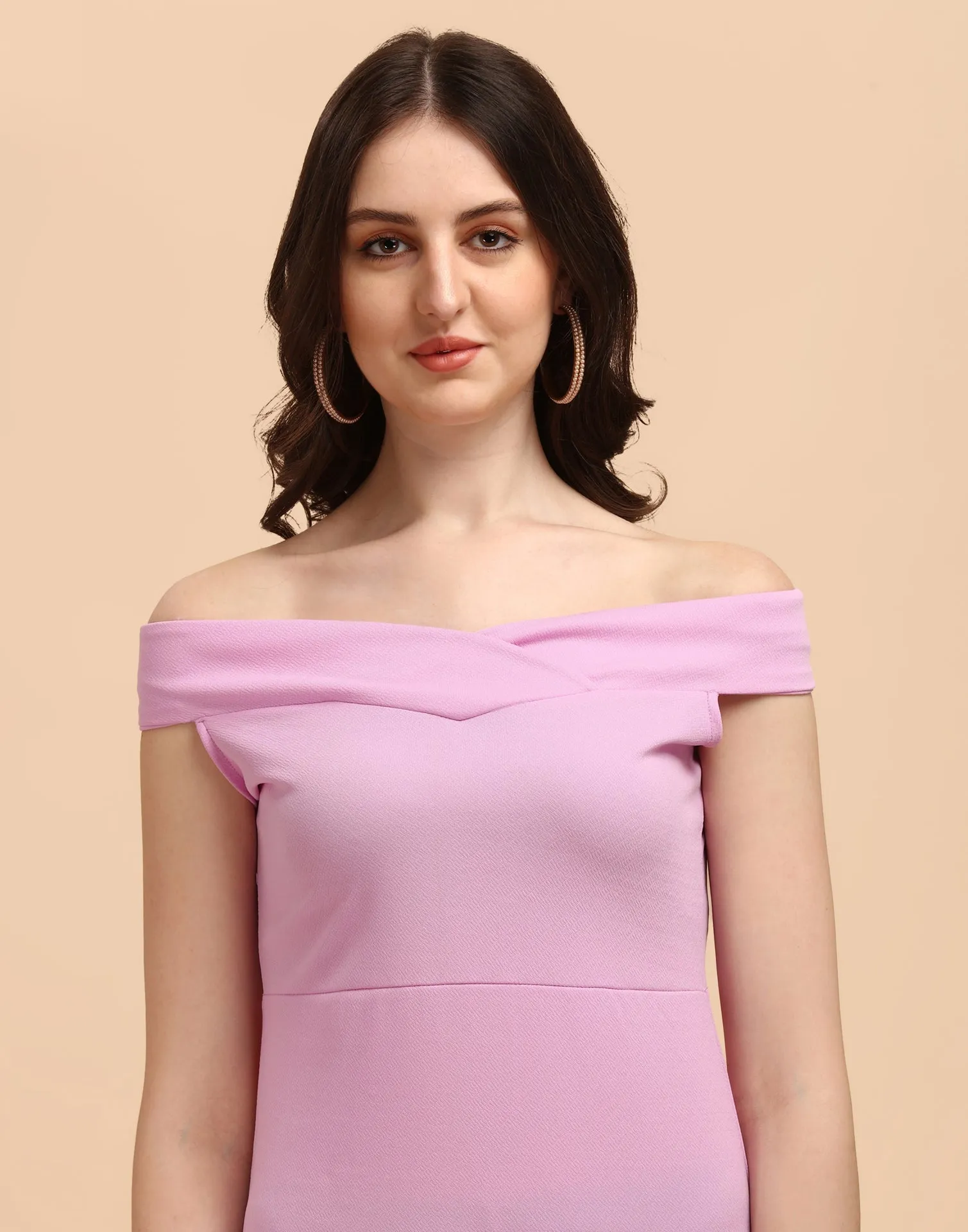 Lavender shoulder Bodycon Dress