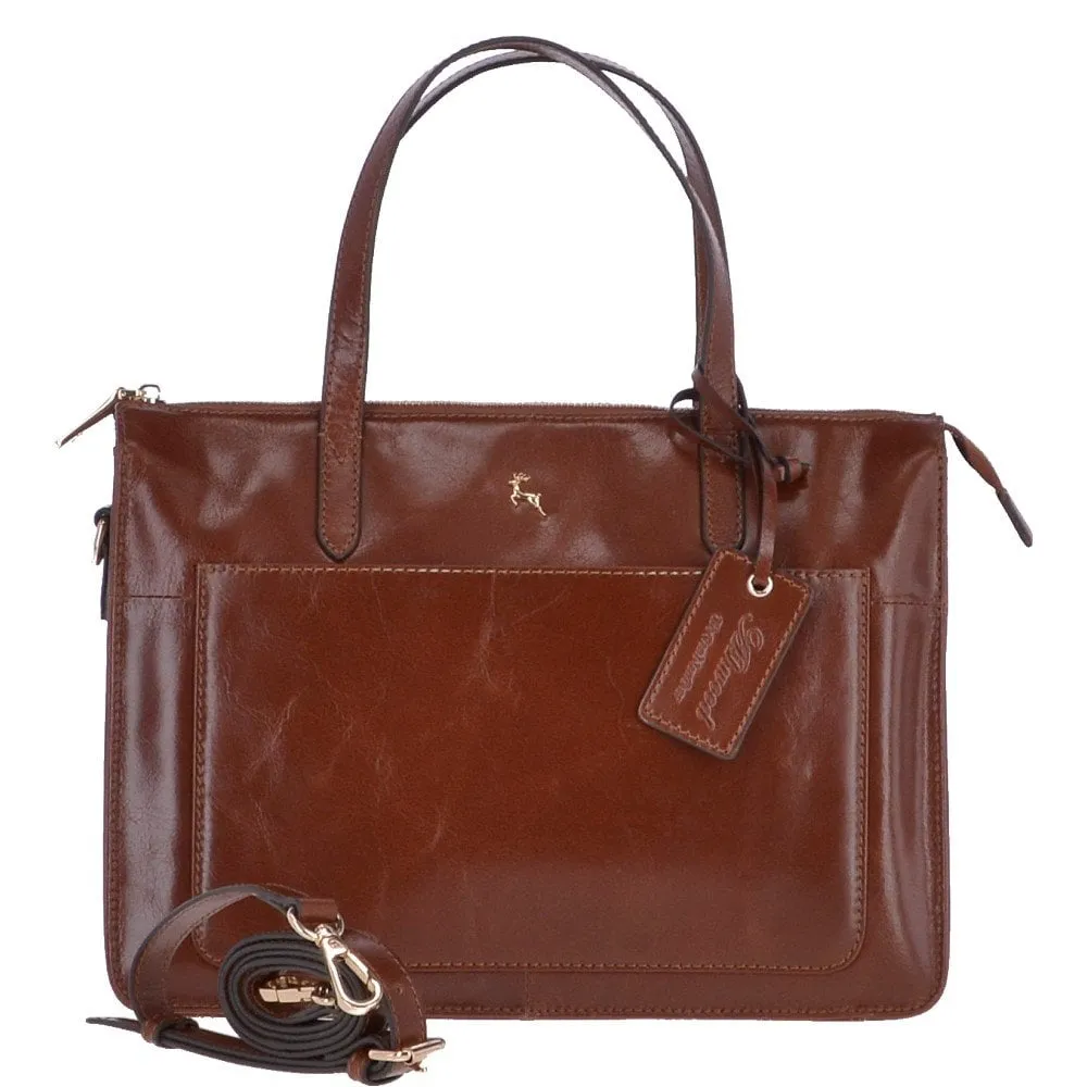 Leather Shoulder Bag Tan – 62683