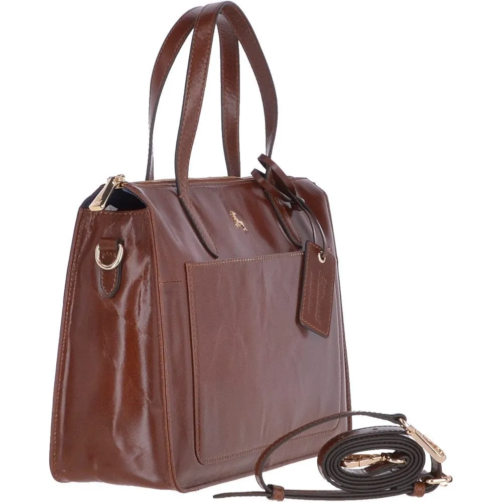 Leather Shoulder Bag Tan – 62683