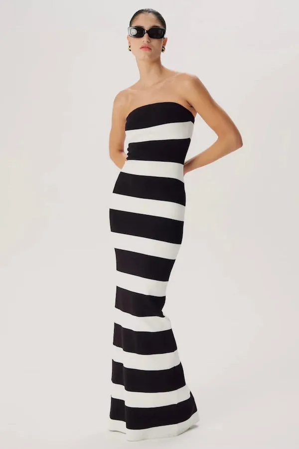 Black and White Stripe Lehua Knit Dress