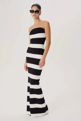 Black and White Stripe Lehua Knit Dress