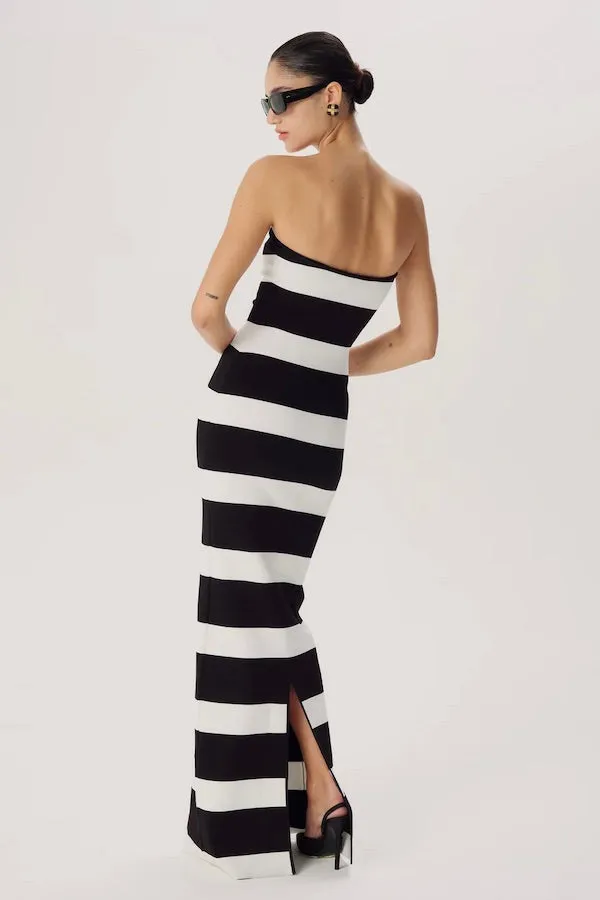 Black and White Stripe Lehua Knit Dress