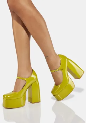 Lime Sweet Attitude Platform Heels-