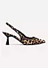 Linzi Presley Leopard Print Sling Back Low Court Heels