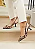 Linzi Presley Leopard Print Sling Back Low Court Heels