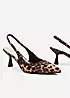 Linzi Presley Leopard Print Sling Back Low Court Heels