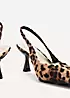 Linzi Presley Leopard Print Sling Back Low Court Heels