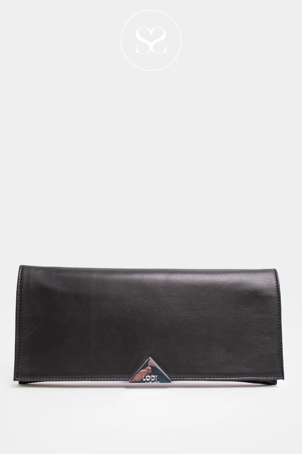 LODI L-1501 / L-1610 BLACK LEATHER ENVELOPE CLUTCH BAG