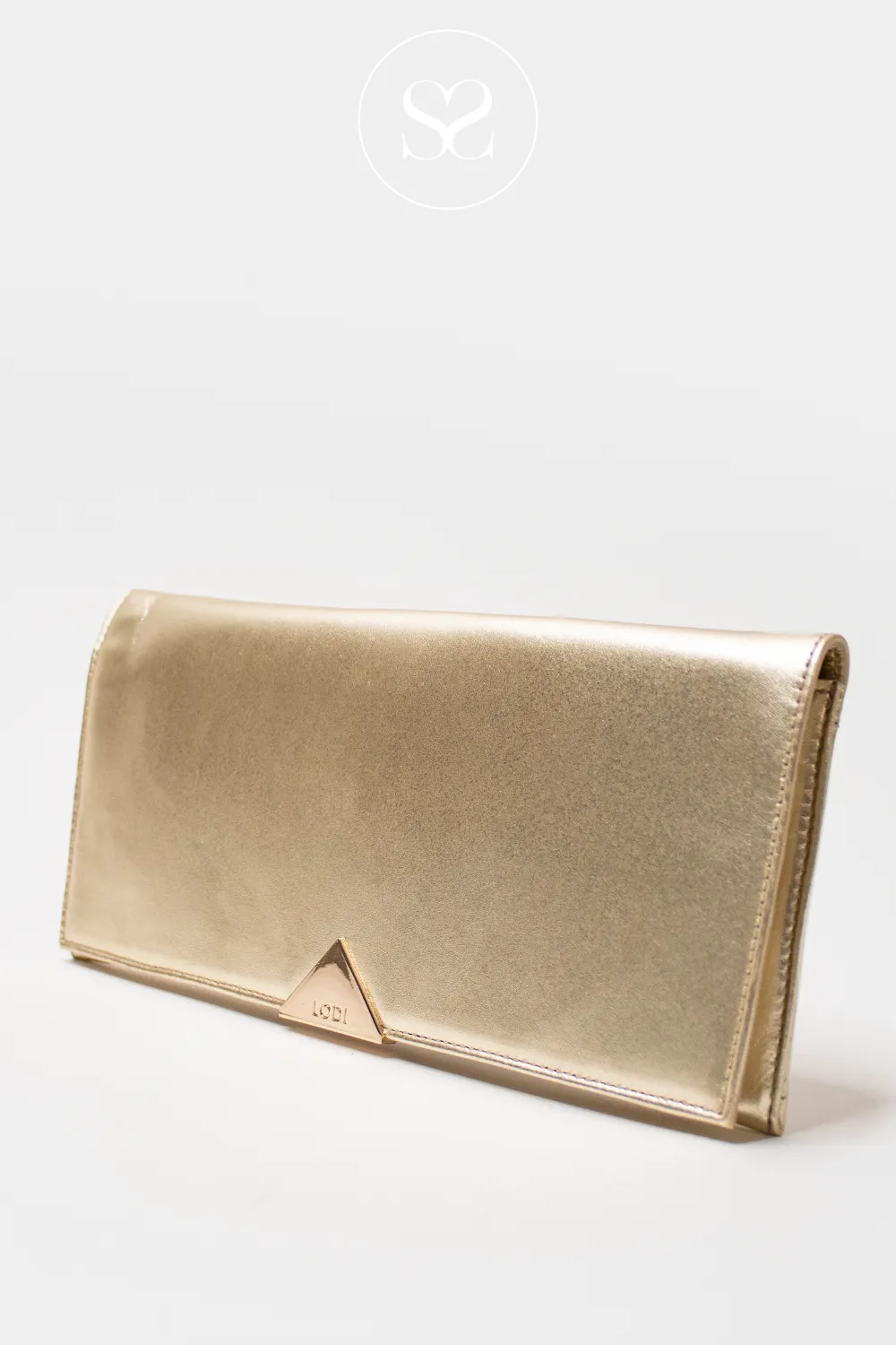 LODI L-1501 / L-1610 GOLD LEATHER ENVELOPE CLUTCH BAG