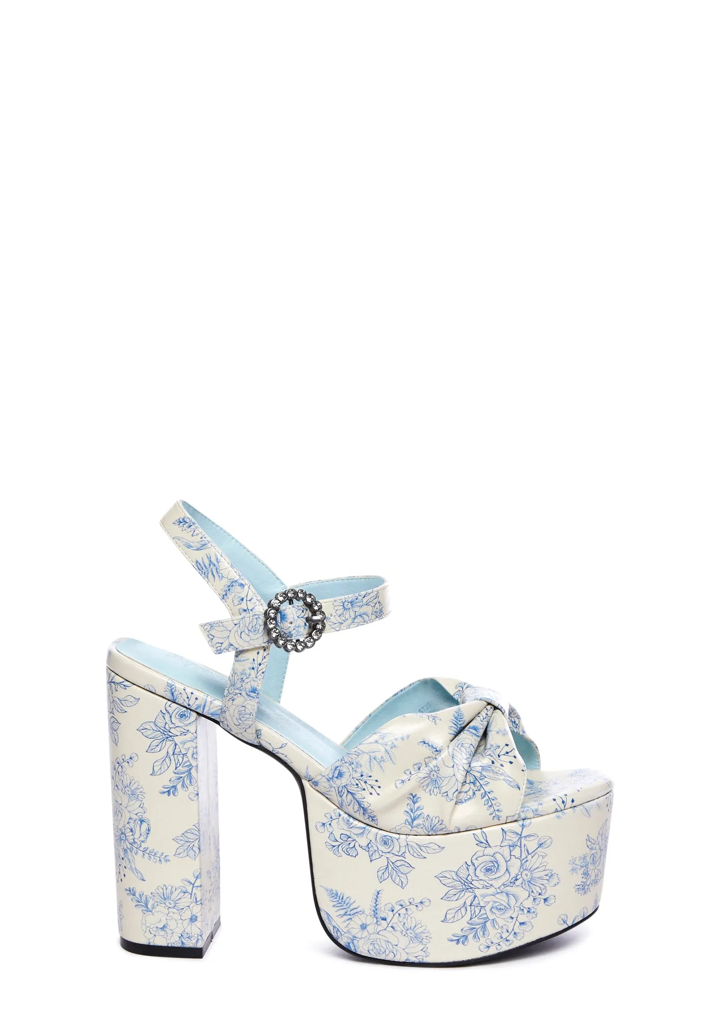 Love At Every Corner Platform Heels - White-