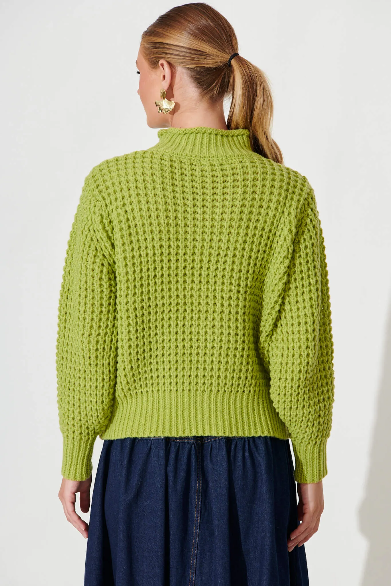 Madeleine Knit In Green Wool Blend