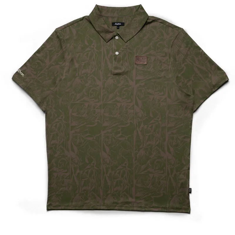 Malbon Golf Wild Life Performance Polo - Army