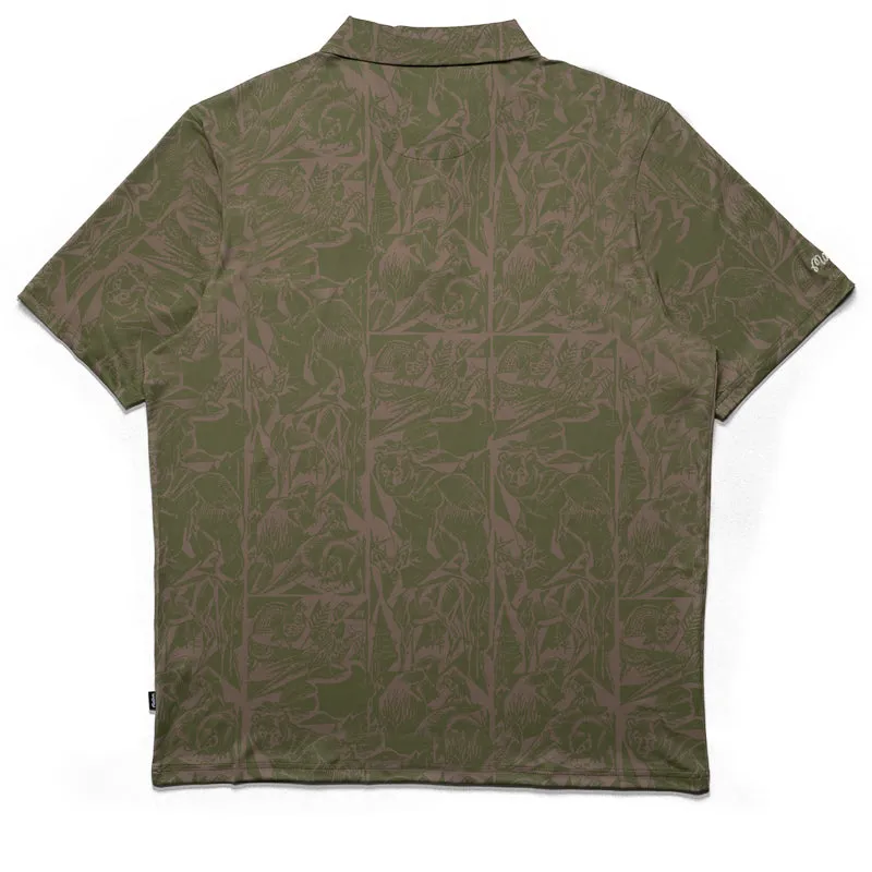 Malbon Golf Wild Life Performance Polo - Army