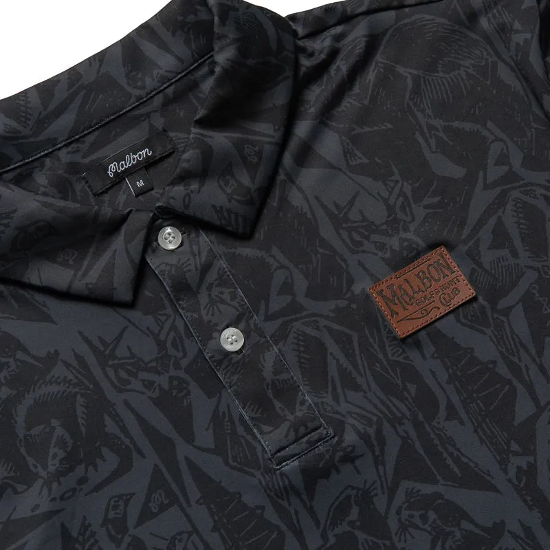 Malbon Golf Wild Life Performance Polo - Black